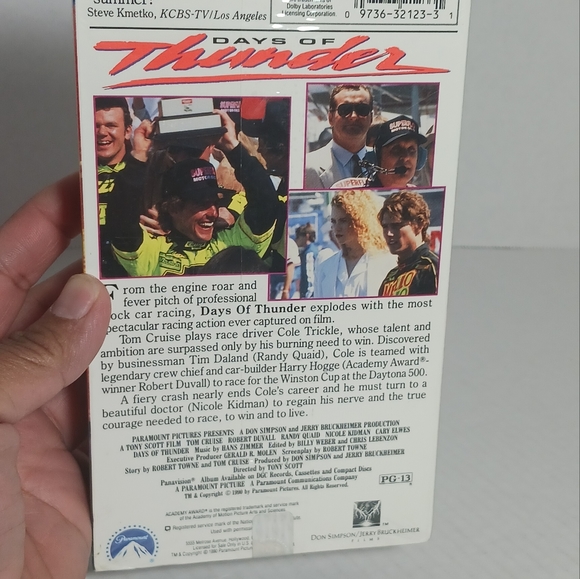Days of Thunder 1990 VHS Tom Cruise Video 1990 NEW/SEALED PARAMOUNT PICTURES - Picture 3 of 6